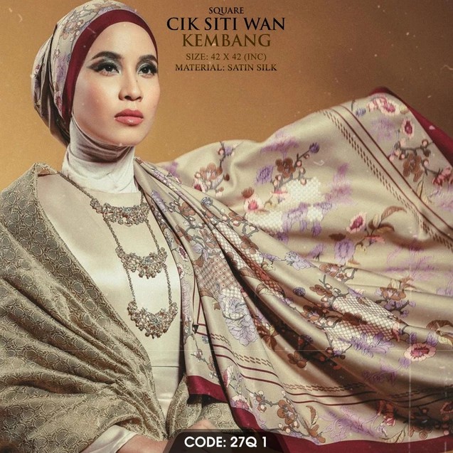 Siti Wan Kembang Square Scraf Women S Fashion Muslimah Fashion On Carousell