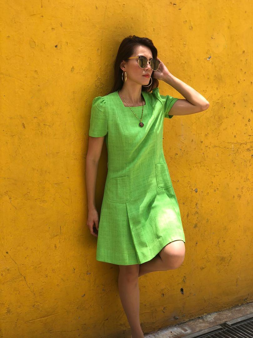 Green mod cheap dress