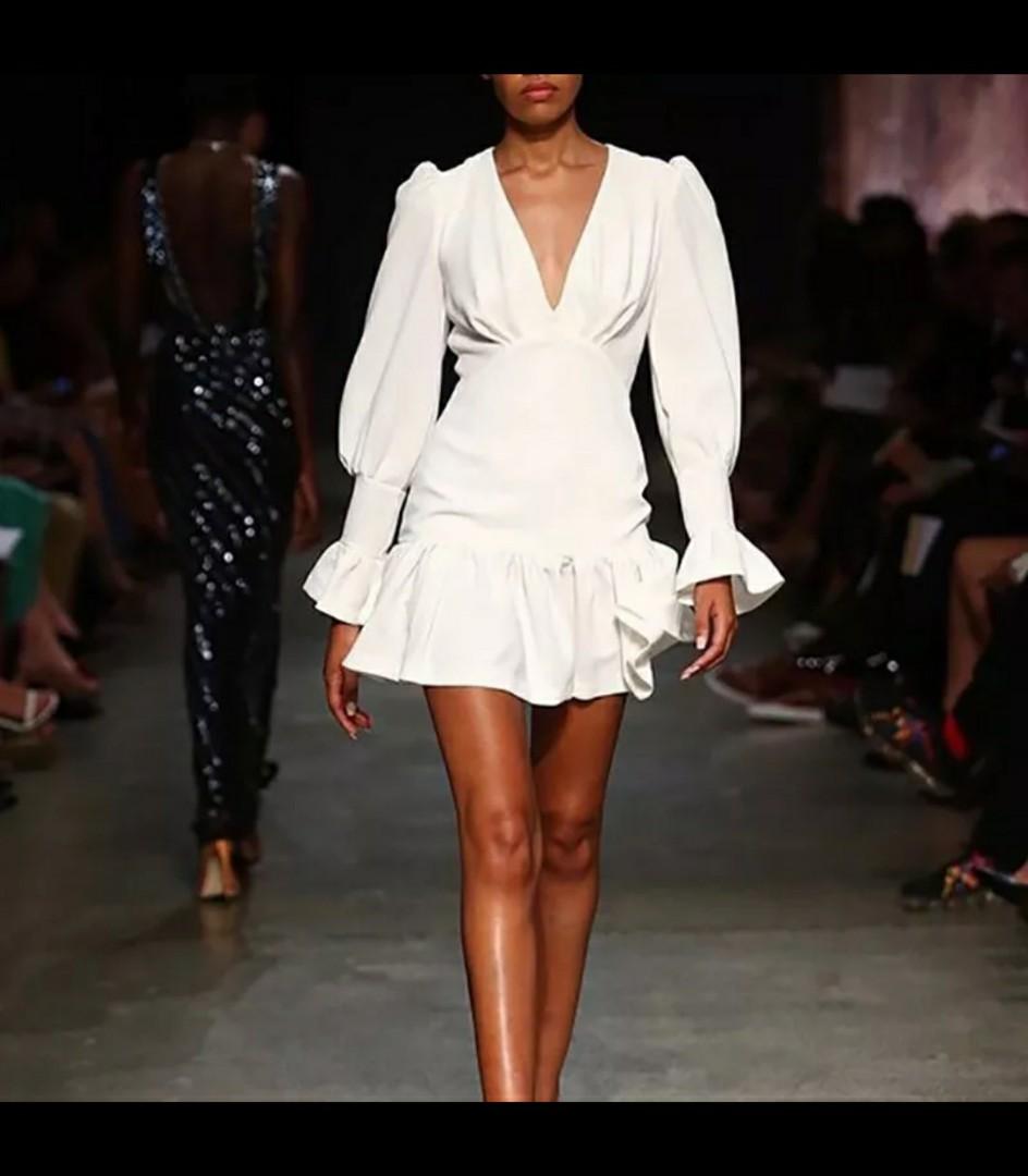 white runway dresses
