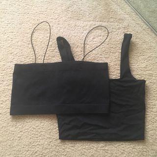 Glassons & Supre black crop tops