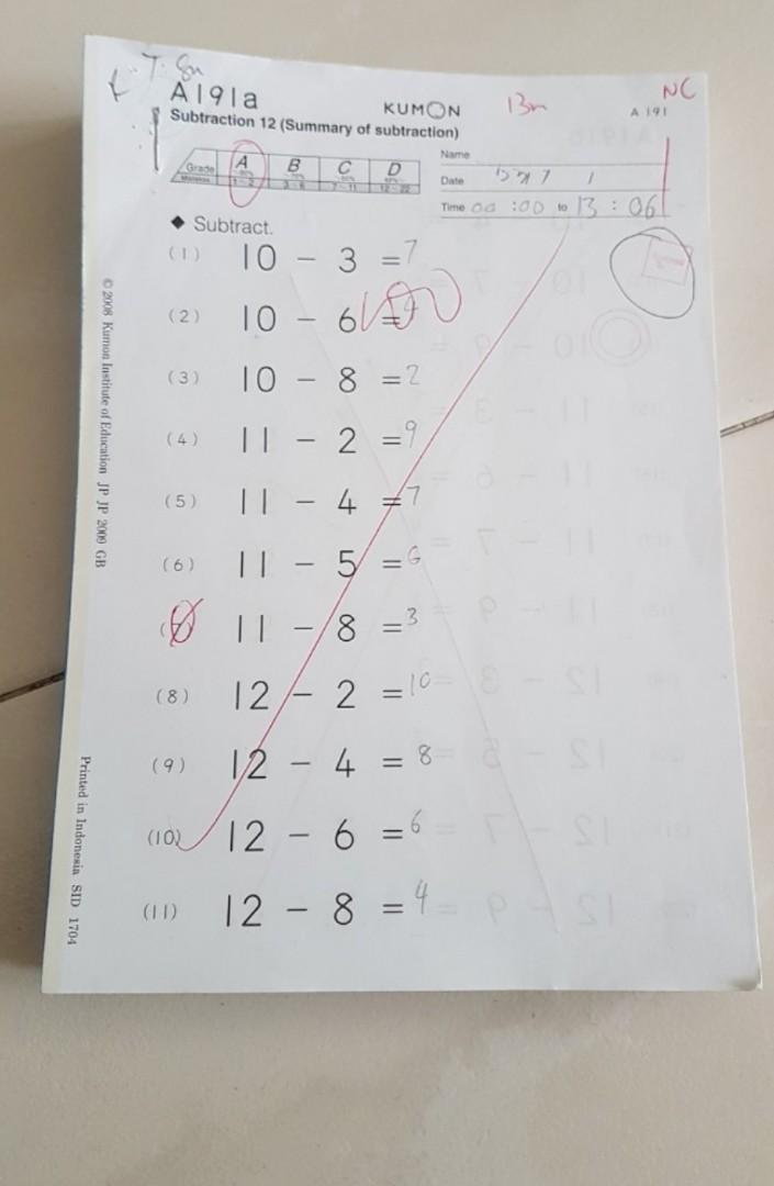 ðŸ˜Š 400pgs Lvl A Kumon Maths worksheets, Hobbies & Toys, Books ...