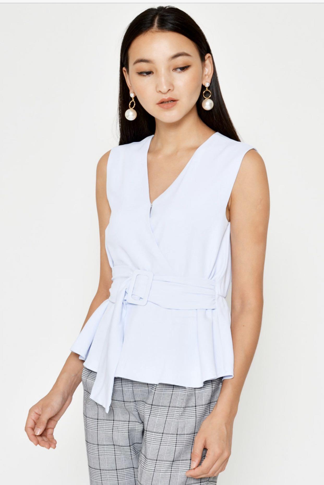 Karlee White Buckle Strapless Top