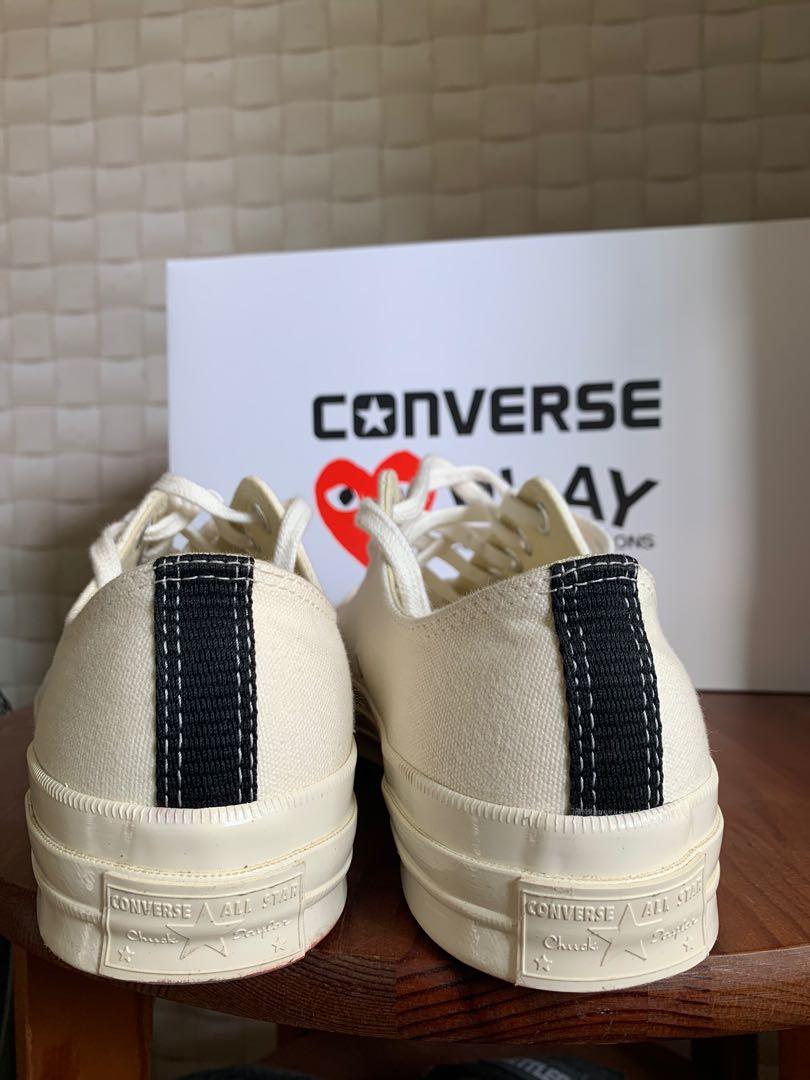 CDG Play X Converse Chuck Taylor Beige Comme des Garcons Men s Fashion Footwear Sneakers on Carousell