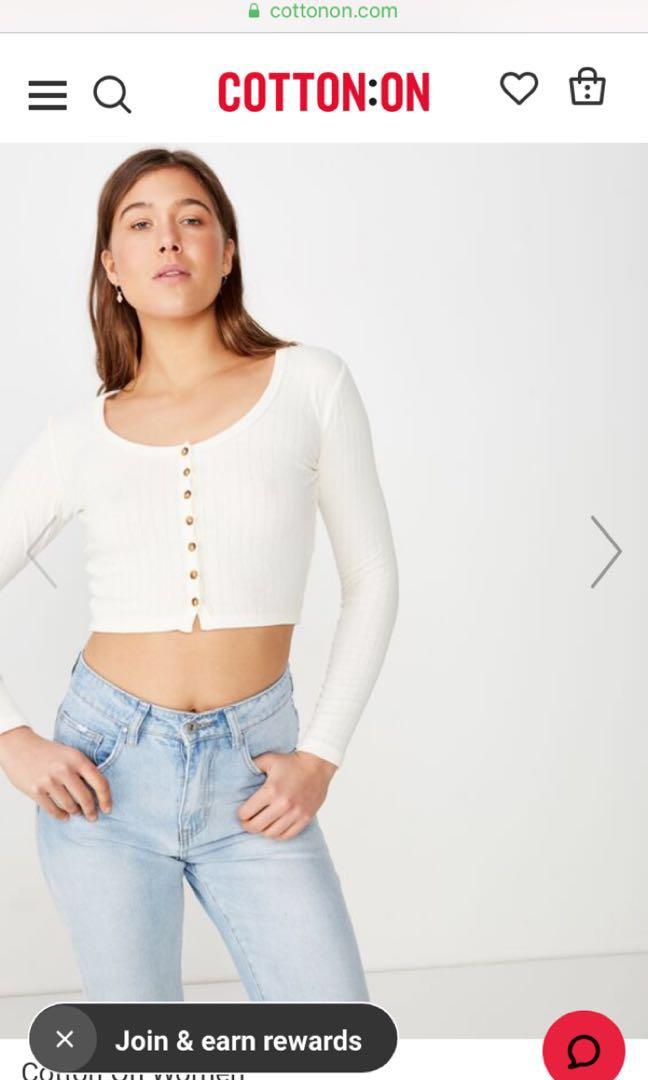 long sleeve button top