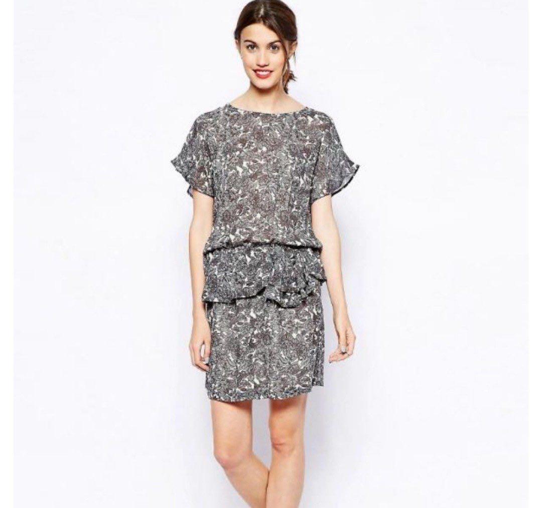Ganni Irina Georgette Floral Dress Women s Fashion Dresses