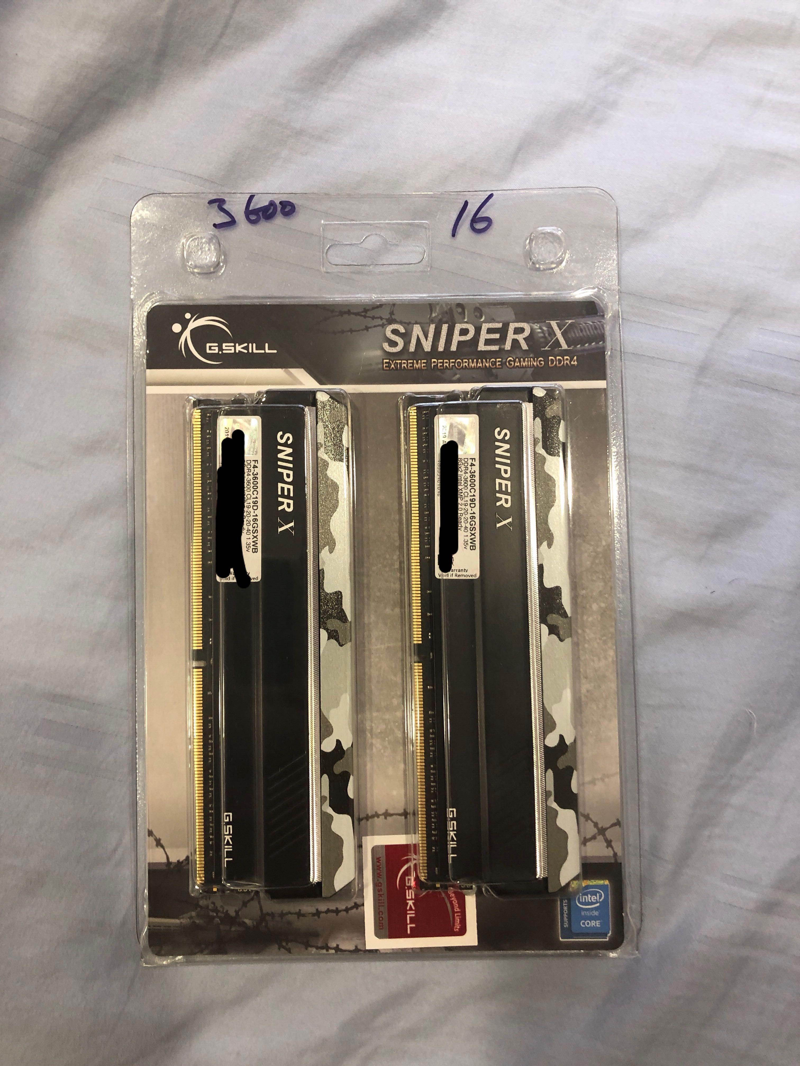 G.Skill SniperX F4-3600C19D-16GSXWB (DDR4-3600 8GB×2)-