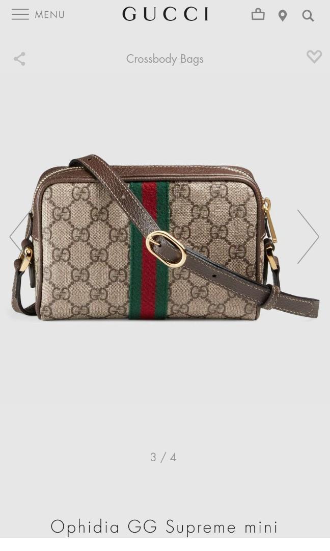 Gucci brown monogram green red stripe crossbody sling bag