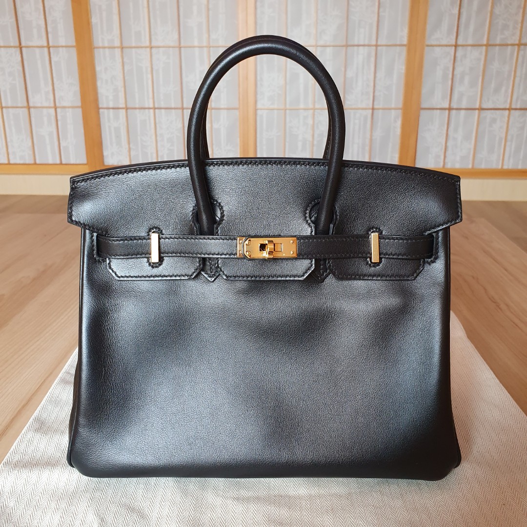Hermes Birkin 25 Black Noir Togo Leather Handbag Gold Hardware