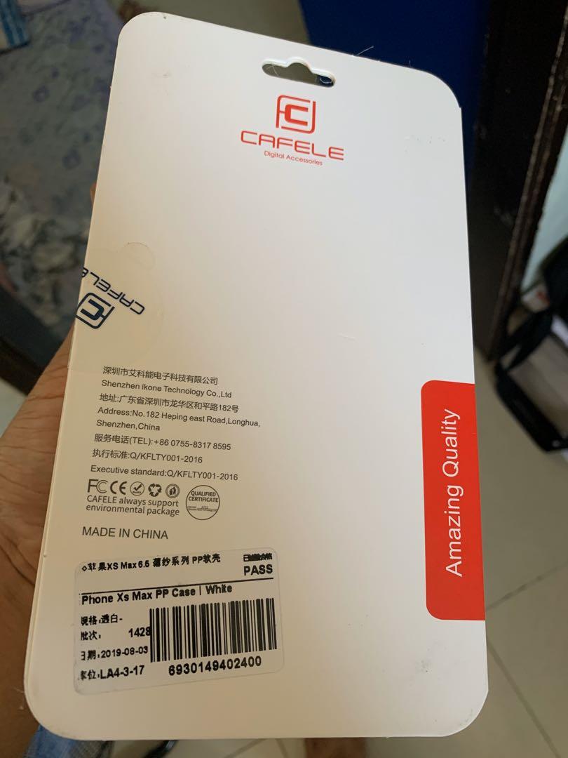 iPhone XS Max Case (Cafele) (Category: Cases & Sleeves) located in Manila. Submitted by daniel0517 (Listing ID 255050645, Image 1). Description: Ultra Thin iPhone XS Max Brand New Case from Cafele Never been used. RFS: wrong item my phone is iPhone XS not XS Max.