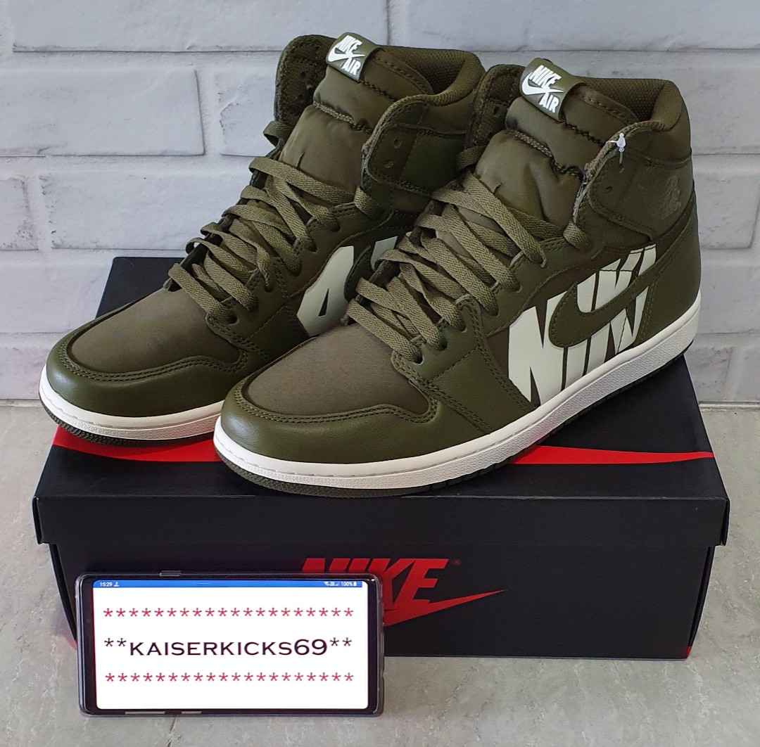 Air jordan 1 hotsell high og olive canvas