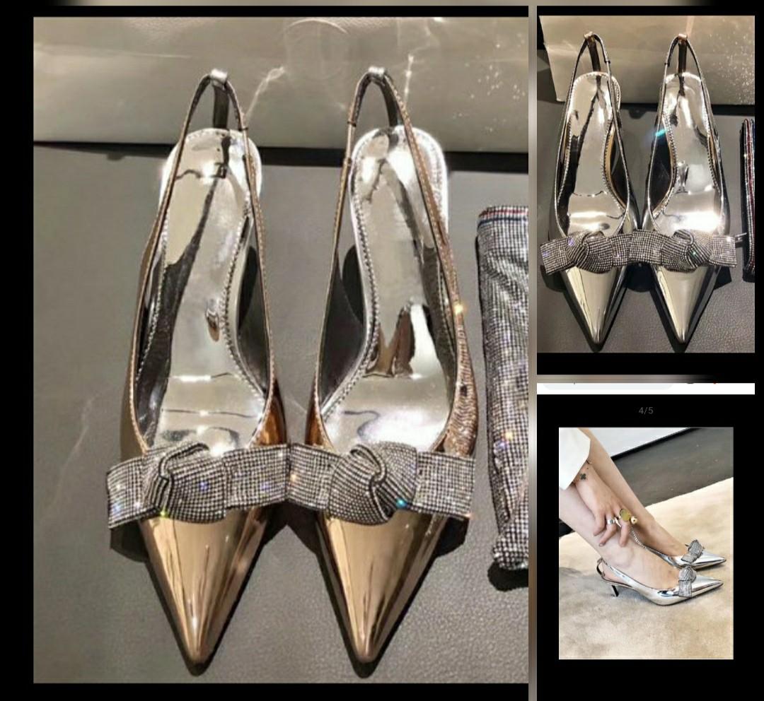 silver gold heels