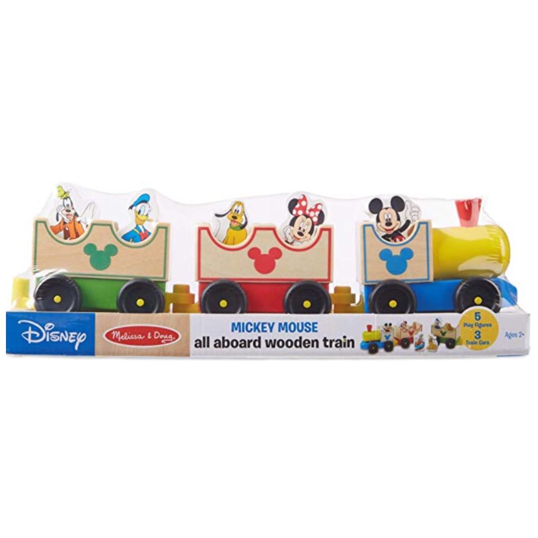 Disney Mickey Mouse & Friends Wooden Stacking Train Toy Set NEW Melissa & Doug 