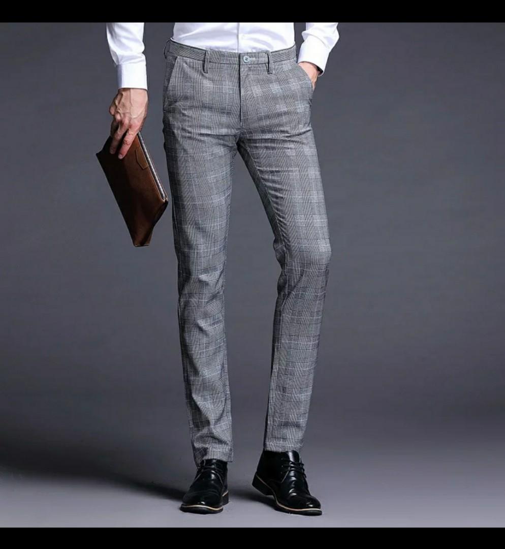 mens grey checkered pants