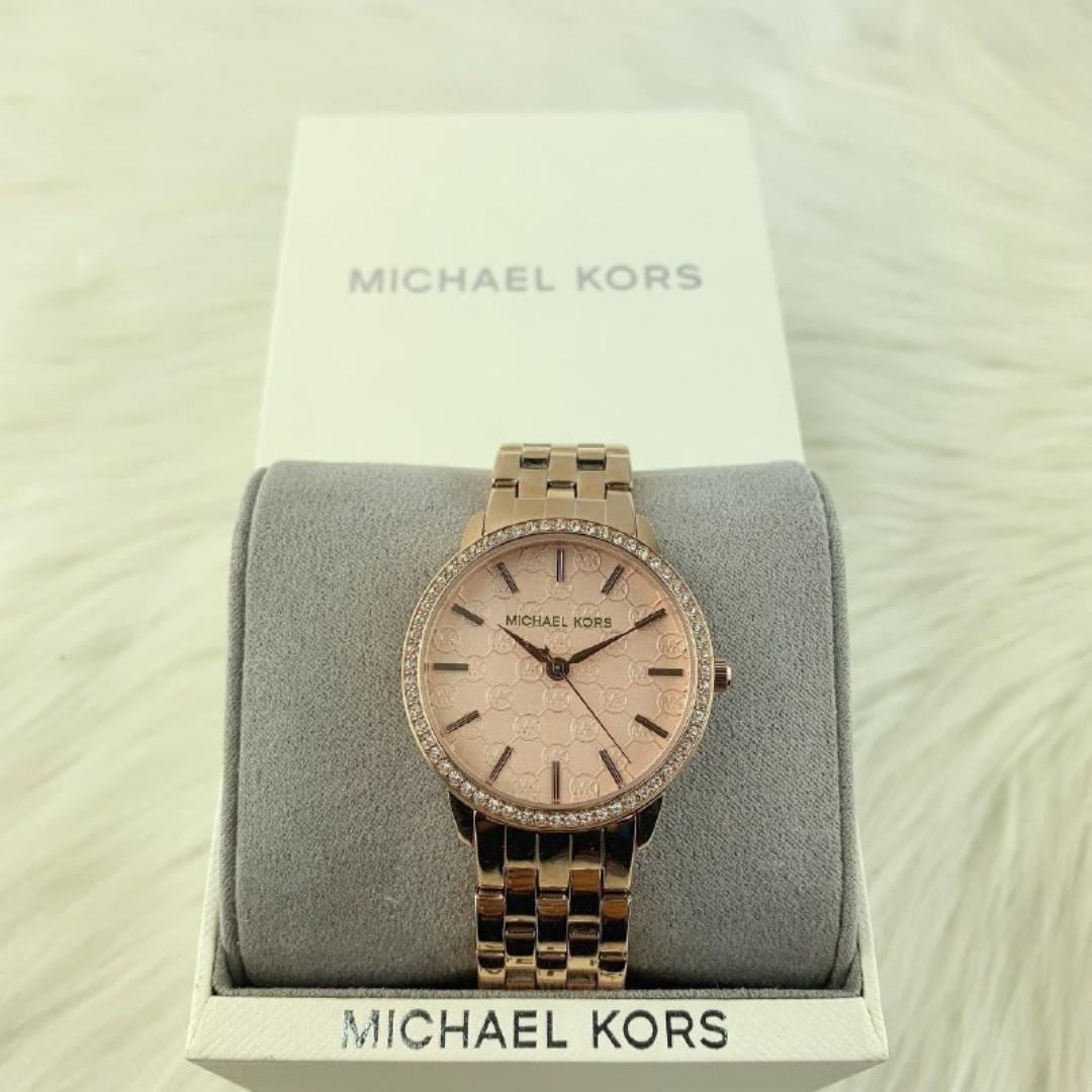 MICHAEL KORS GLITZ WATCH MK3156 IN ROSE GOLD