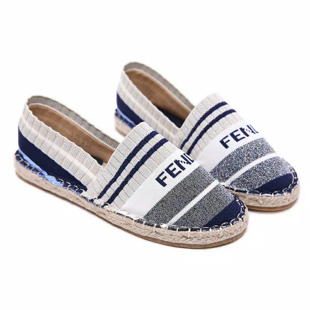 new sale sepatu sneakers knit espadrilles fendi stripe import