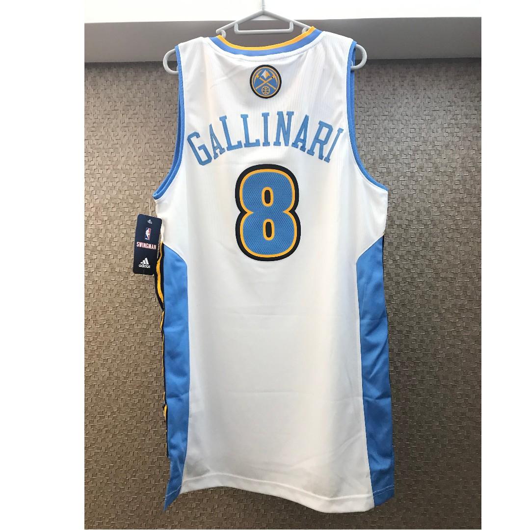 Denver Nuggets Basketball Jersey D. Gallinari #8 Adidas Size Small