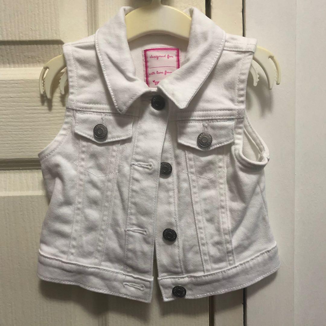 Girls white jean new arrivals vest