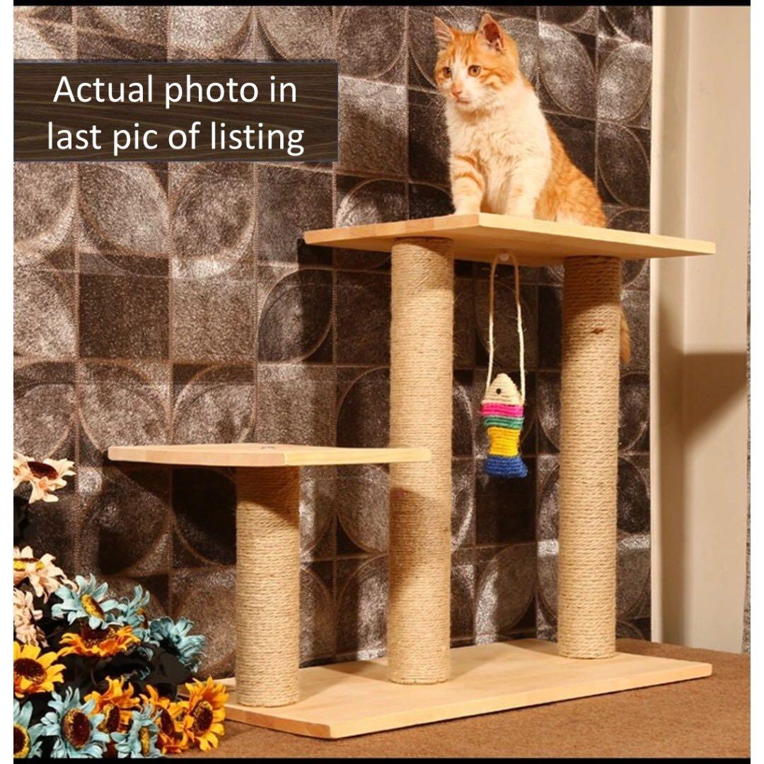 solid wood cat kitten step design scratch post condo tree not