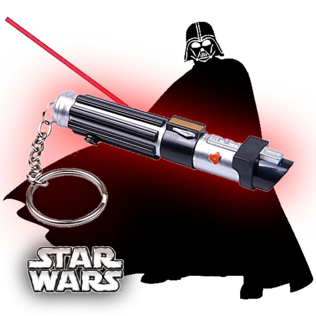Star Wars Lightsaber Keychain Luke Skywalker or Darth Vader LED Key