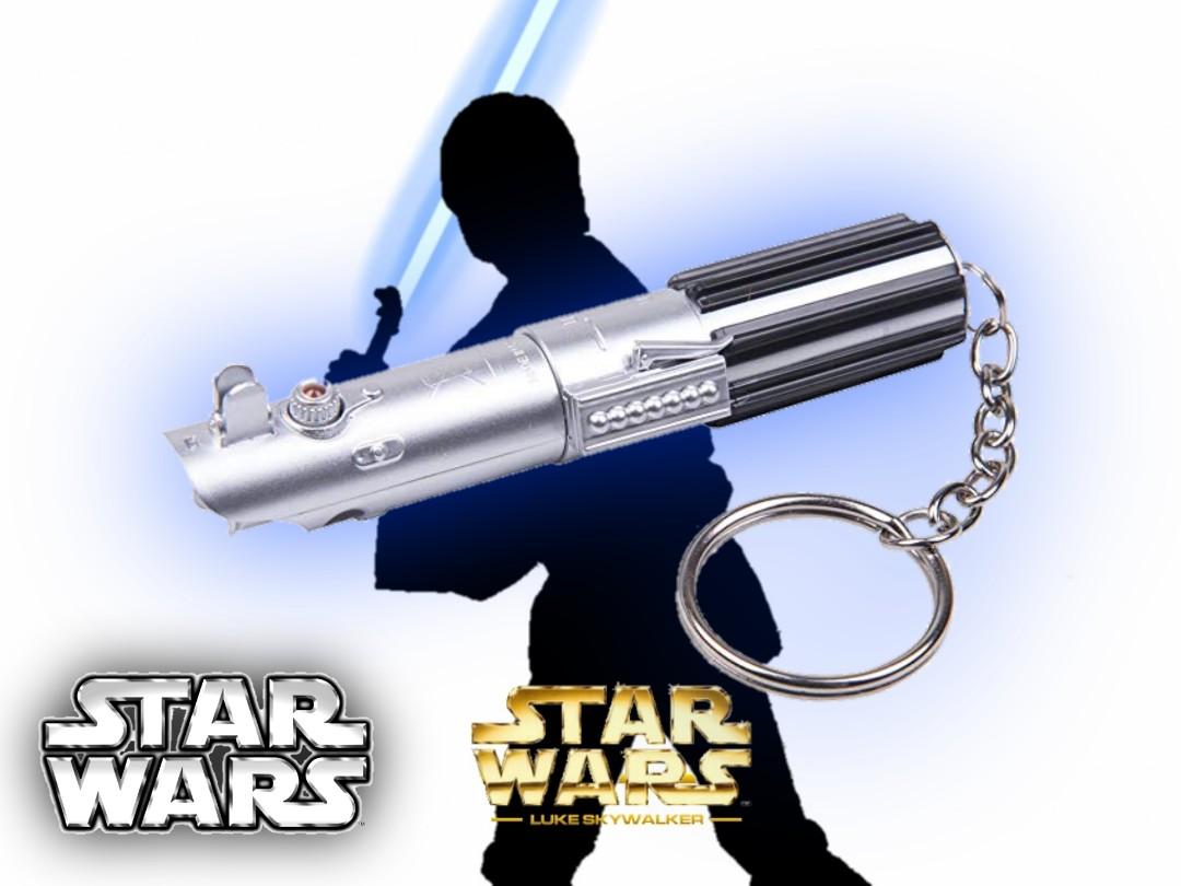 Star Wars Lightsaber Keychain Luke Skywalker or Darth Vader LED Key