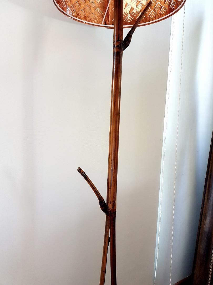 Tall Bamboo Floor Lamp Furniture Home Decor Lighting Supplies On Carousell