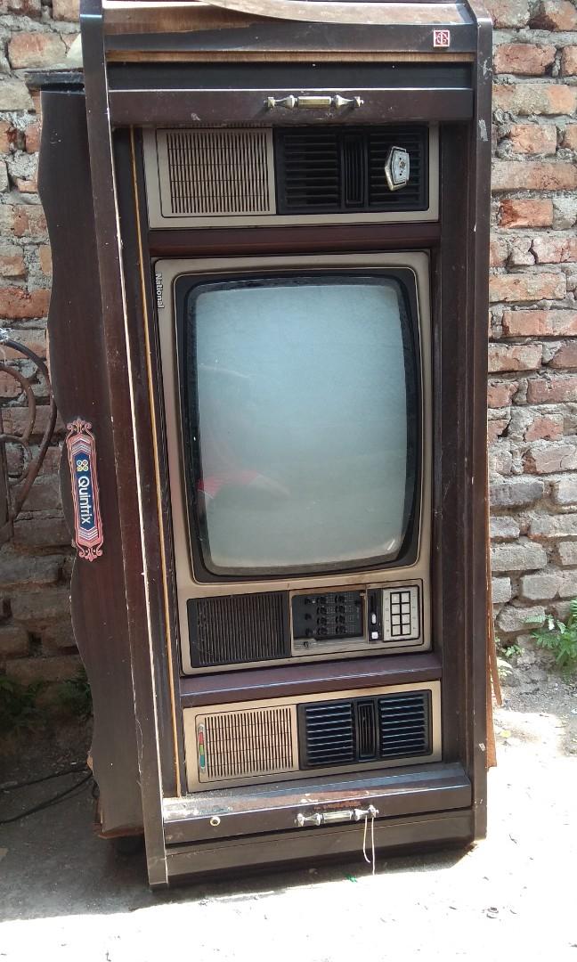 Tv Jadul National Quintrix Antik Furnitur Di Carousell