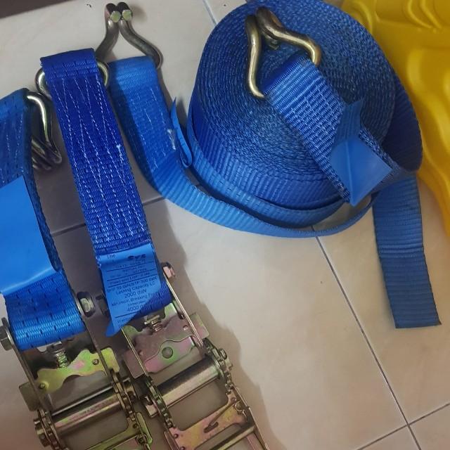 two unit of heavy duty ratchet tie down cargo strap towing rope, Auto
