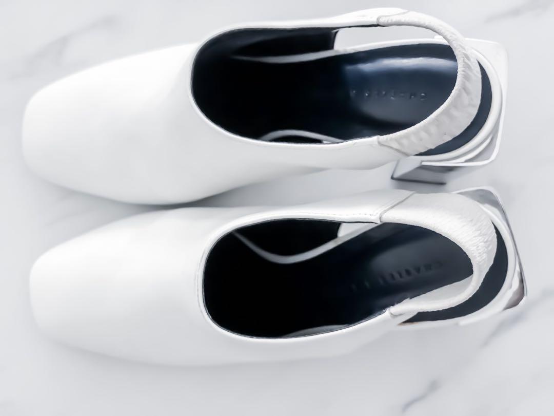 Charles Keith white closed toe shoes