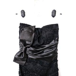 Mendocino Black Strapless Sequins Dress