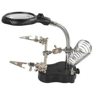 Stand Solder dengan Kaca Pembesar dan Pemegang PCB