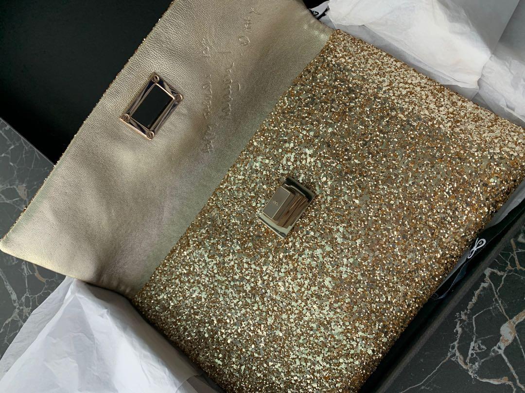 Anya hindmarch online valorie glitter clutch