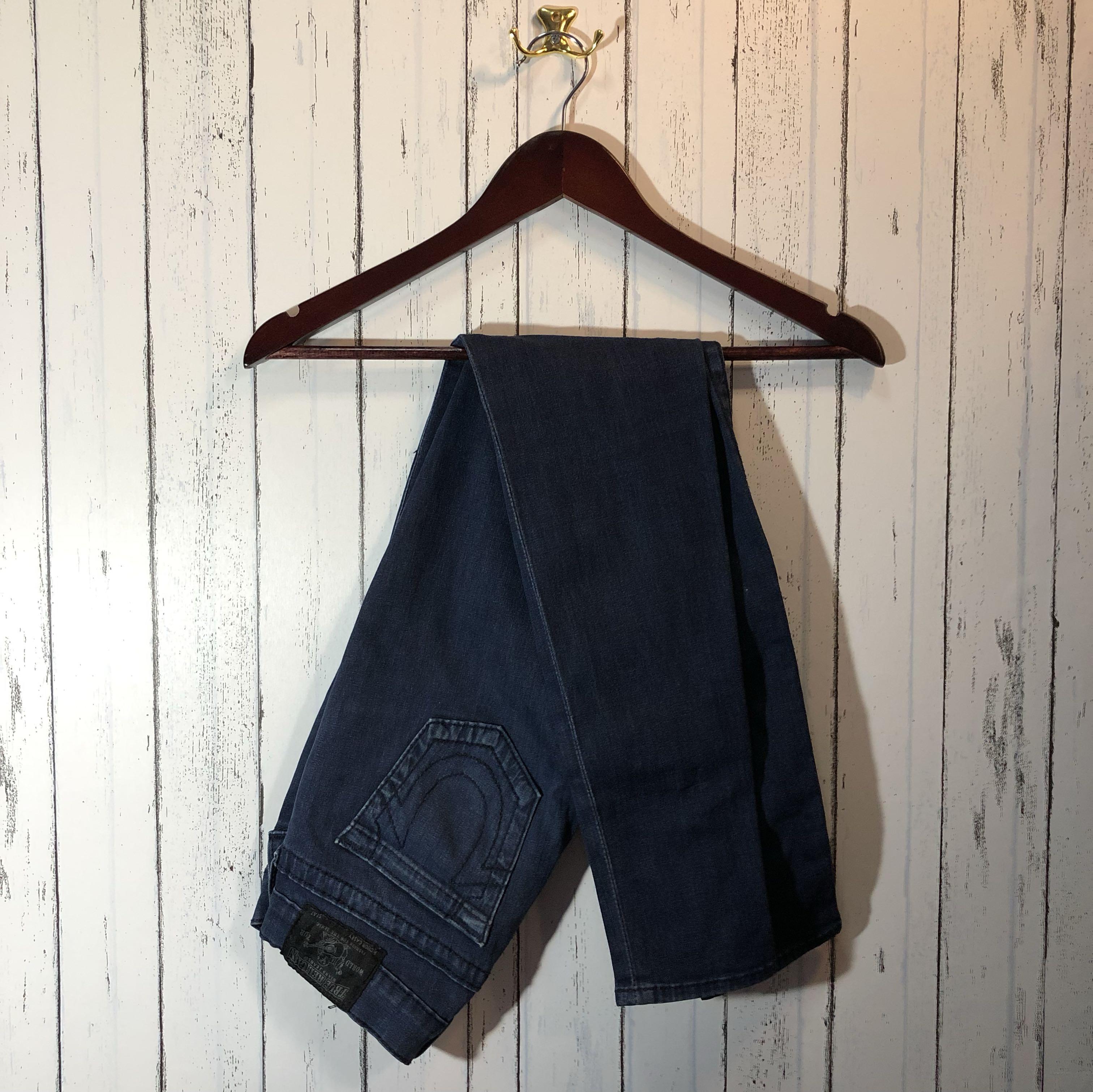 AUTHENTIC True Religion Dark Denim Jeans (US Size 28) (Category: Jeans) located in San Juan City. Submitted by flyboutique (Listing ID 255251196, Image 1). Description: ➖ Brand New, Preloved, & BNWOT clothing from my travels ➖ Condition: PRELOVED. In Excellent Condition. Size: Best fit waist sizes 27-28 Retails for: USD 300+ or ₱15k+ ✖️ Last price already ✖️ NO WW, Measurements due to busy sched- pls understand that i am constantly traveling for 