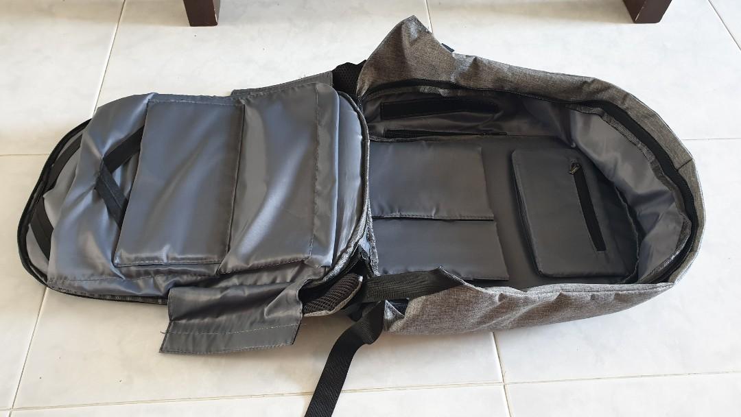 Backpack (Category: Backpacks) located in Singapore. Submitted by sunnyday76 (Listing ID 255259170, Image 3). Description: H 40cm x L 32cm x D 12cm Used 1 times only. Many compartments, with usb charging port.