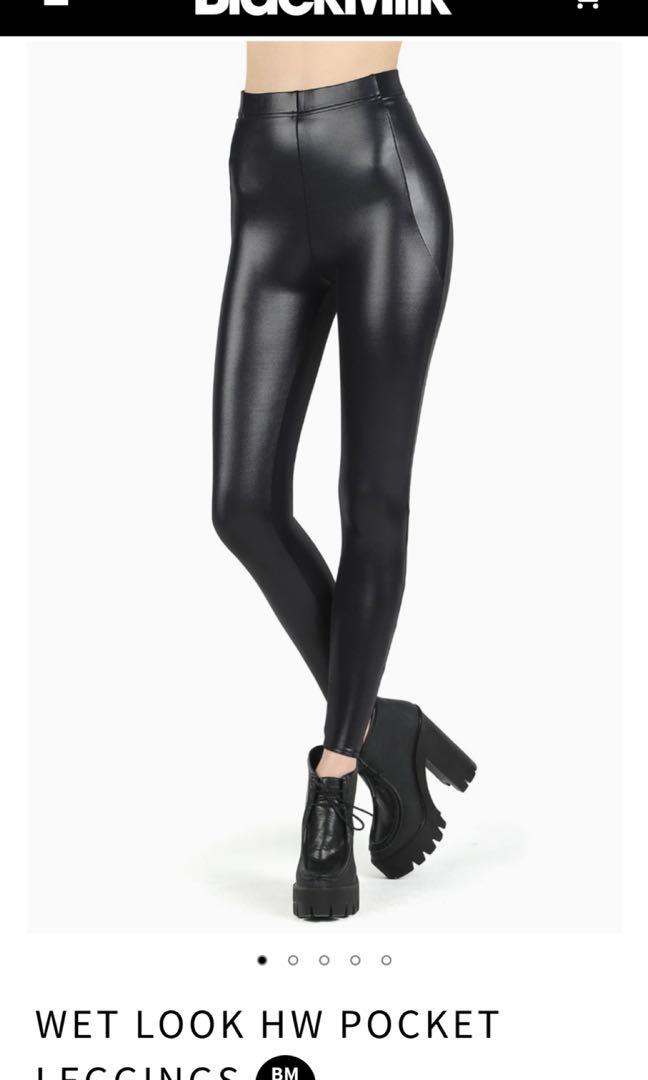 Black milk cheap wet look leggings