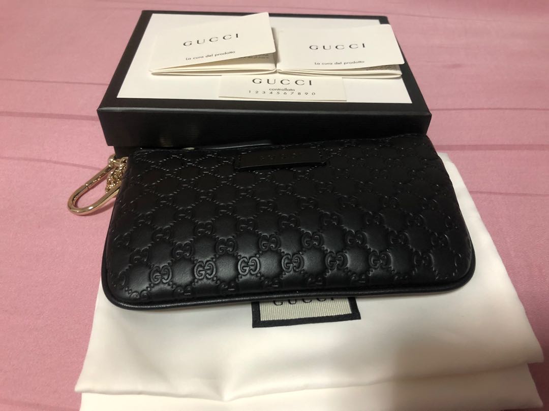 Gucci key pouch black store