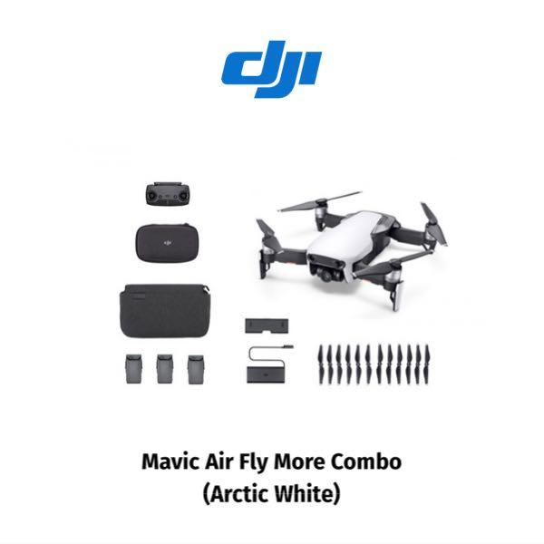 dji mavic air arctic white fly more combo