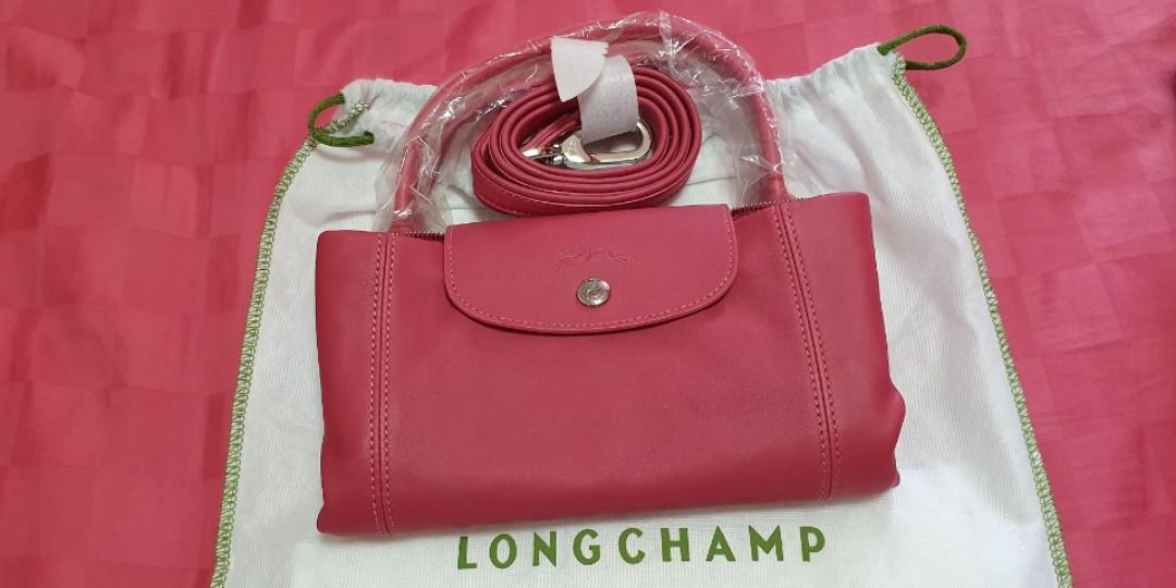 Longchamp Le Pliage Cuir Medium Leather Short Handle Tote