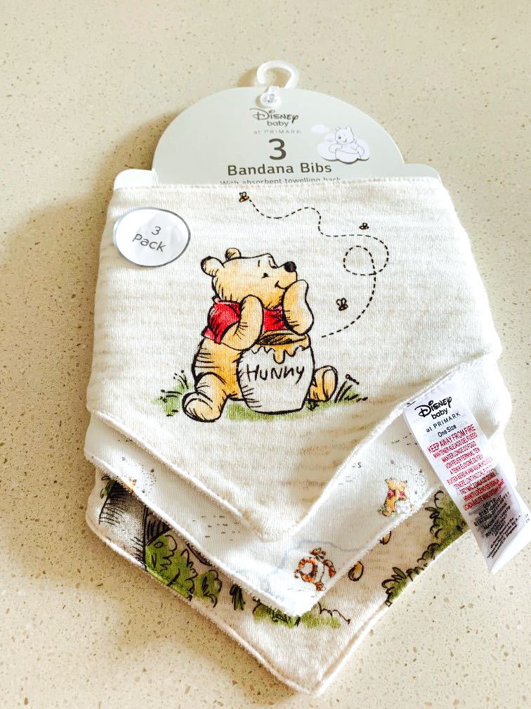 Brand New Limited Edition Disney Winnie the Pooh Primark Bandana Bibs