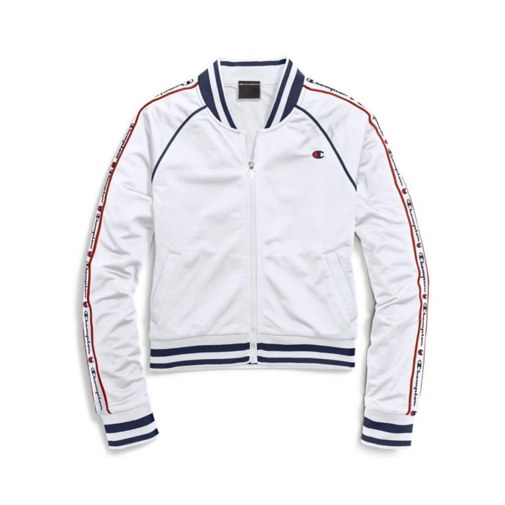 White champion cheap track jacket