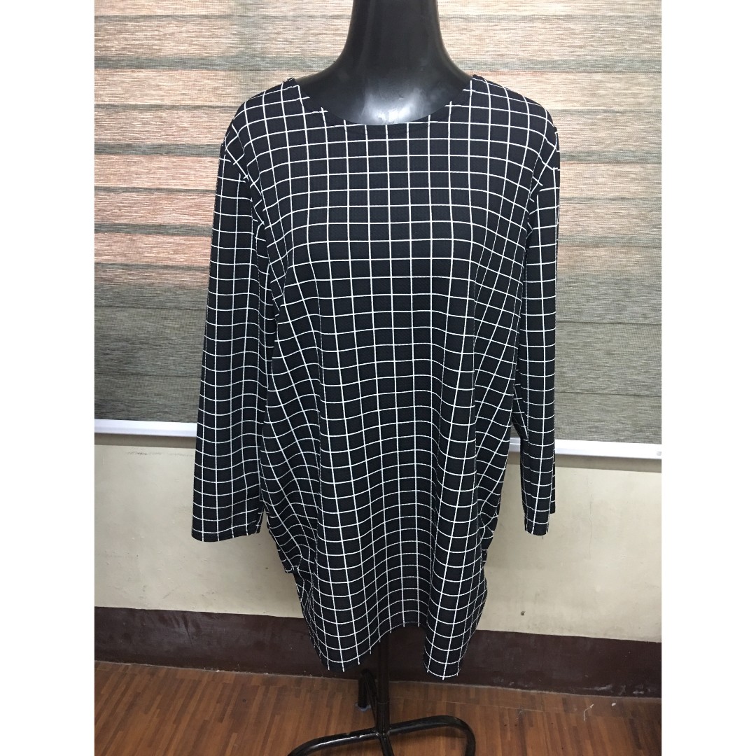 black & white checkered dress