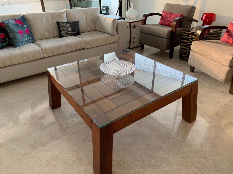Coffee Table (Category: Tables & Sets) located in Singapore. Submitted by mikef1069 (Listing ID 255306804, Image 1). Description: Quality teak coffee table with glass top. Real good shape. .