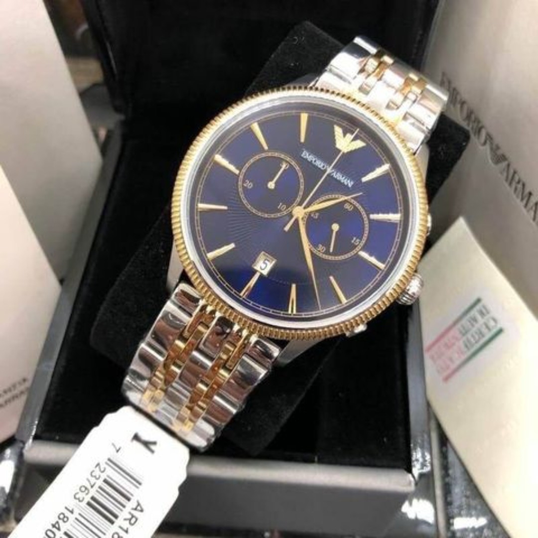 Emporio Armani Classic Blue Dial Two 