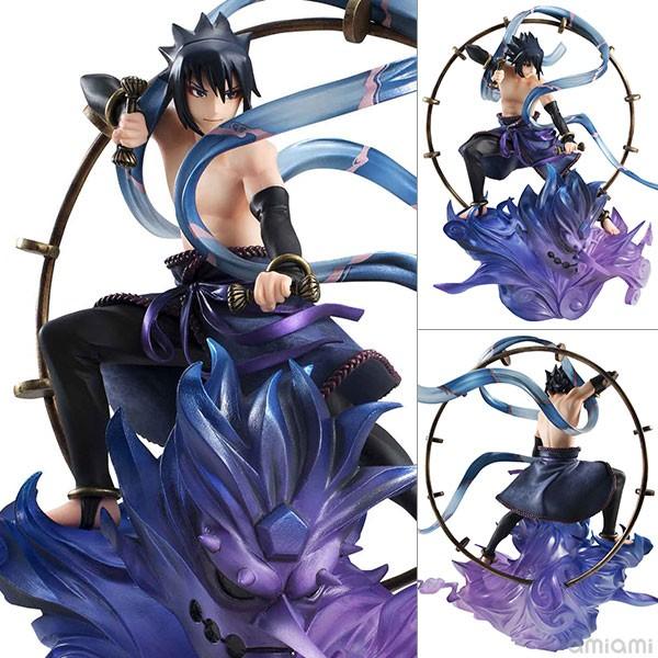 Naruto Shippuden Uchiha Sasuke Raijin GEM Series Remix Statue 7" Figure No Box 
