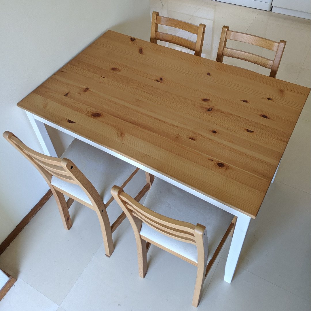 IKEA Dining Table “Lehrman” + 4 Chairs [Included], Furniture & Home ...
