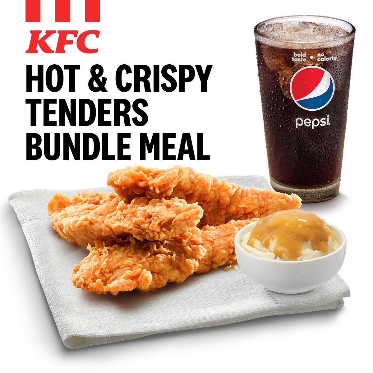 KFC Hot & Crispy 3 piece Tenders Bundle Meal Promotion Voucher Code 