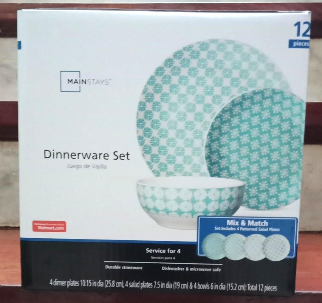 Mainstays 12 piece dinnerware set best sale