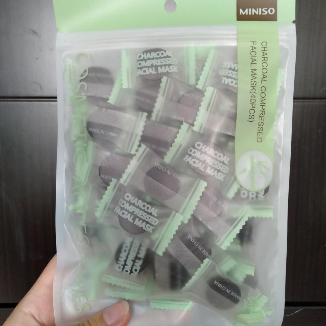 miniso charcoal compressed facial mask, Beauty &amp; Personal Care, Face