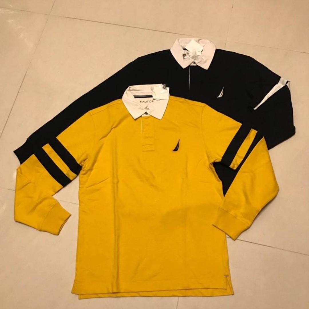 black and yellow long sleeve shirt