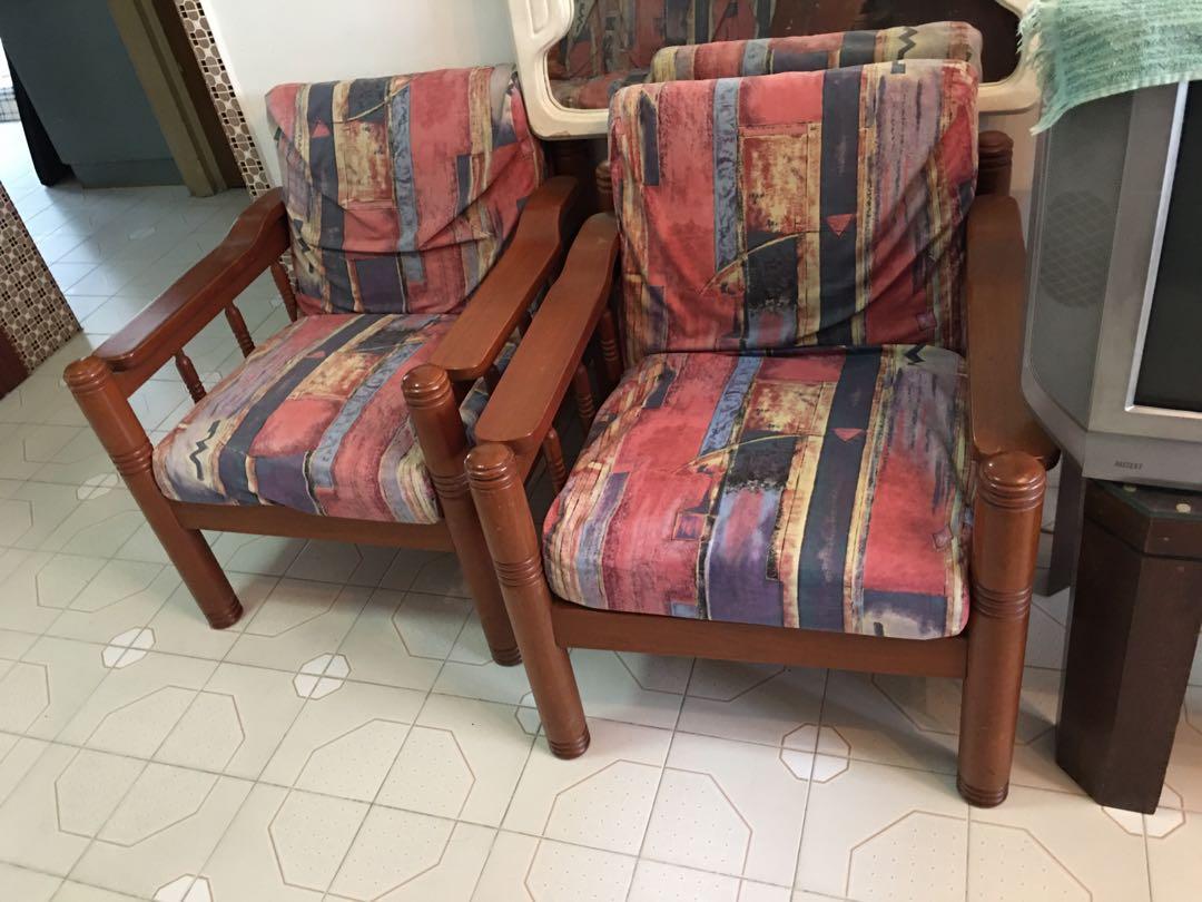 Old Sofa Set, Furniture & Home Living, Furniture, Sofas on Carousell