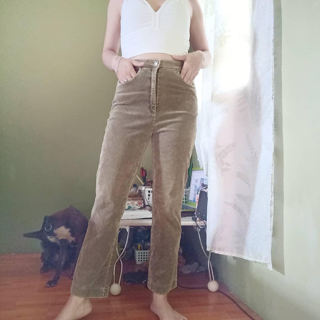 OLIVE GREEN CORDUROY PANTS, Women's Fashion, Bottoms, Other Bottoms on